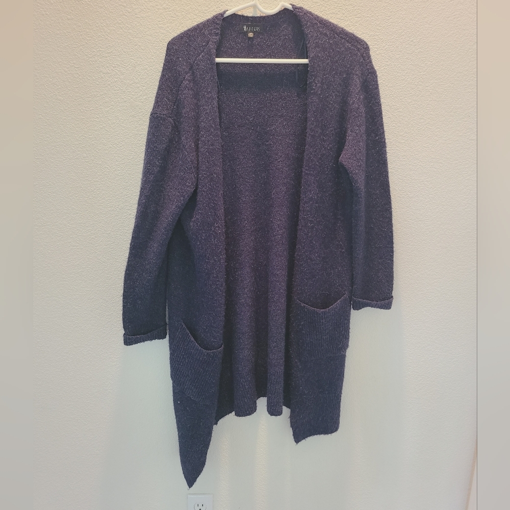 Cozy Blue Knit Cardigan with Pockets